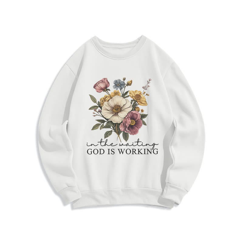 Felpa in poliestere foderata in pile con slogan floreale e di fede vintage Christianartworkshop Daily Devotion - Bianco - 2XL - image 1