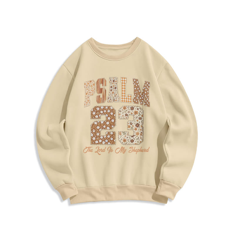 Felpa in poliestere foderata in pile con estetica vintage Christianartworkshop Salmo 23 Fede Comfort - Beige - 2XL - image 1