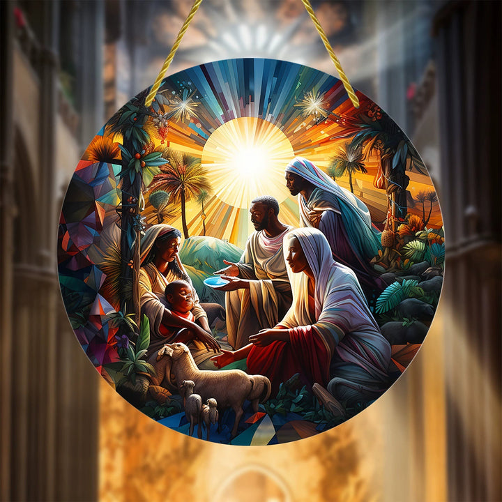Christianartworkshop Collezione Luce del Mondo: Sacra Famiglia, scene di Adorazione e Benedizione, ornamenti sospesi - D - 7,87''/20 cm - image 3