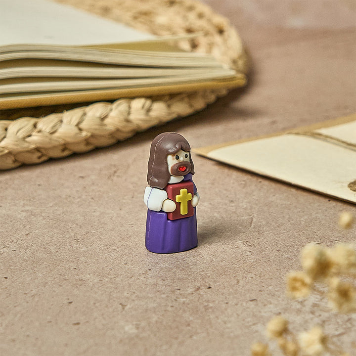 Christianartworkshop Set di mini statuette a 3 colori con Bibbia a croce per scrivania, auto, comodino - image 2