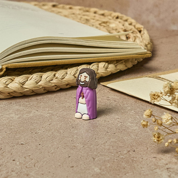 Christianartworkshop 8/16/24/32 pezzi Piccole statuette di Gesù in otto tonalità pastello e audaci: arcobaleno di benedizioni - image 3