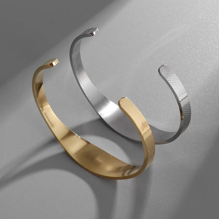 Christianartworkshop Bracciale rigido Pace e Protezione di San Benedetto in oro e argento - image 3