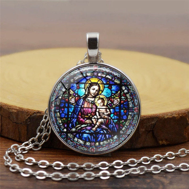 Christianartworkshop Scegli la tua collana Blessing Radiant Faith: Madonna con Bambino o Rose di Guadalupe - Madonna col Bambino - Argento - image 1