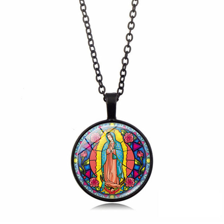 Christianartworkshop Scegli la tua collana Blessing Radiant Faith: Madonna con Bambino o Rose di Guadalupe - Vergine di Guadalupe - Nero - image 6