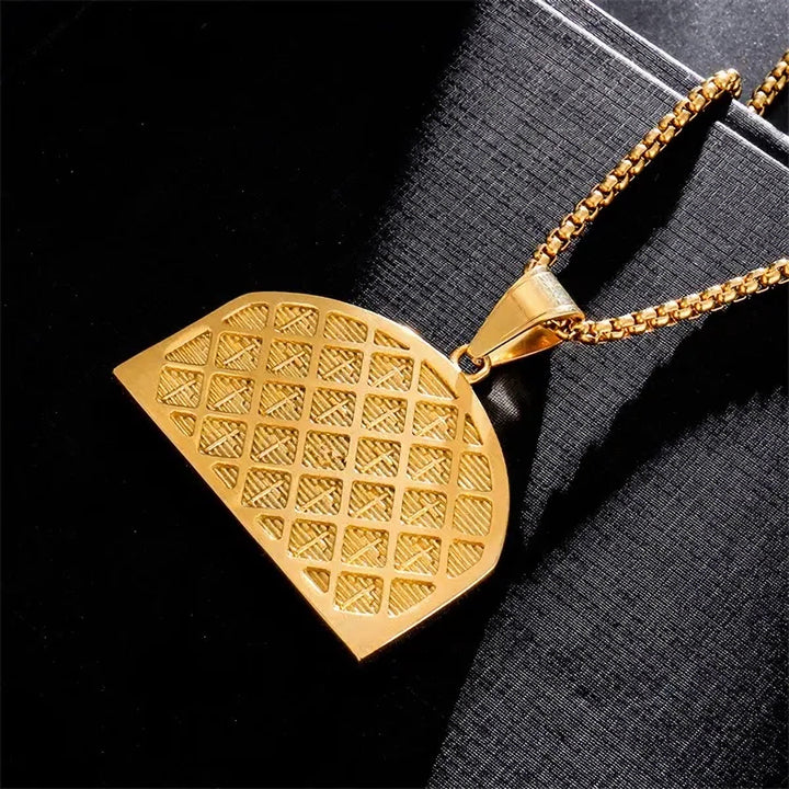 Collana con ciondolo ad arco per la Santa Comunione e scena dell'Ultima Cena di Christianartworkshop: Oro e Argento Brillanti - image 5