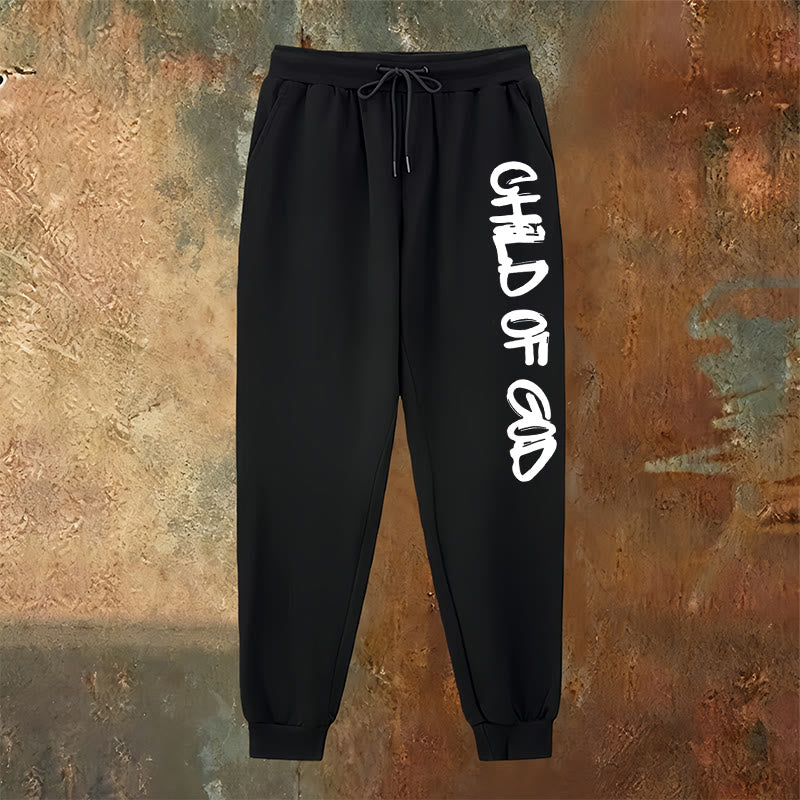 Pantaloni della tuta con citazione del Figlio di Dio ispirata alla fede Christianartworkshop e lettera in grassetto - image 2