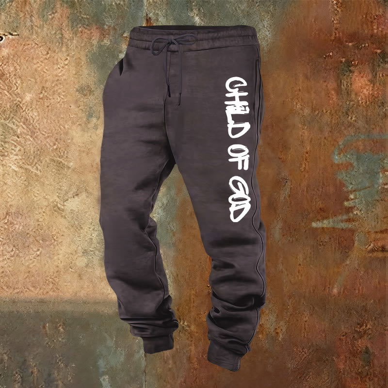 Pantaloni della tuta con citazione del Figlio di Dio ispirata alla fede Christianartworkshop e lettera in grassetto - Grigio scuro - 2XL - image 20