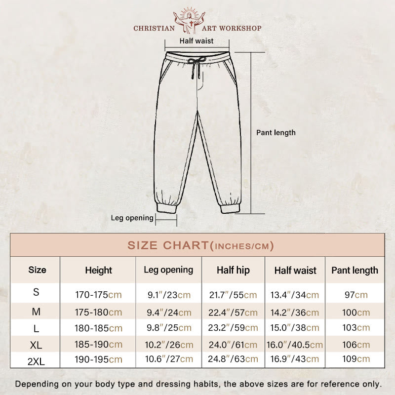 Pantaloni della tuta con croce e spada di Christianartworkshop: fede elegante per i momenti quotidiani - image 4