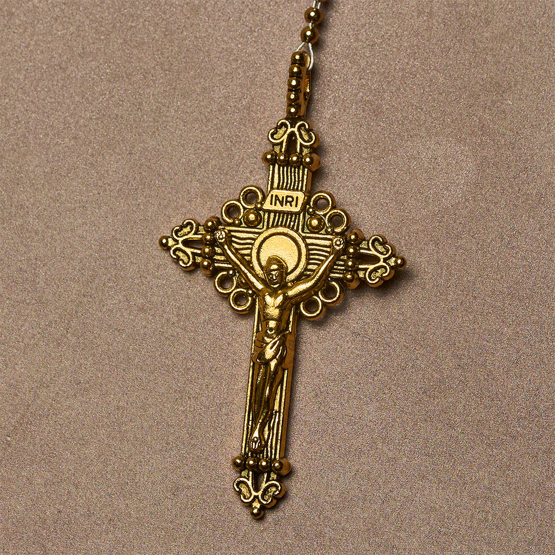 Christianartworkshop Elegante rosario fedele con perline rosa e Divina Misericordia per conforto spirituale - image 7