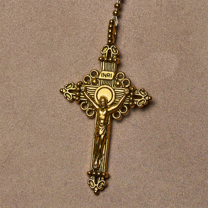 Christianartworkshop Elegante rosario fedele con perline rosa e Divina Misericordia per conforto spirituale - image 7