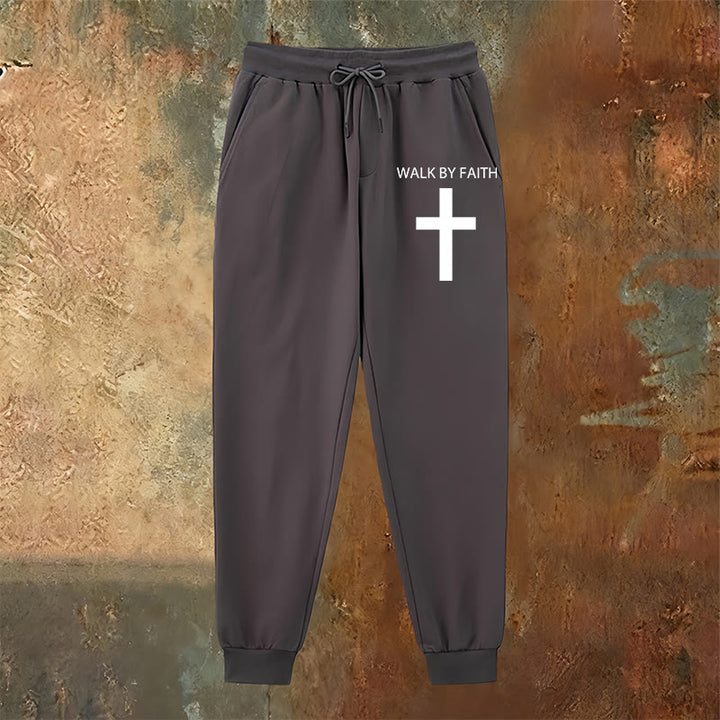 Pantaloni della tuta Walk by Faith di Christianartworkshop Revival Streetwear: croce sulla gamba laterale - image 23