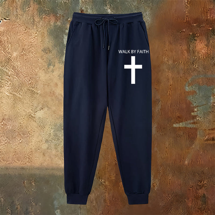 Pantaloni della tuta Walk by Faith di Christianartworkshop Revival Streetwear: croce sulla gamba laterale - image 7