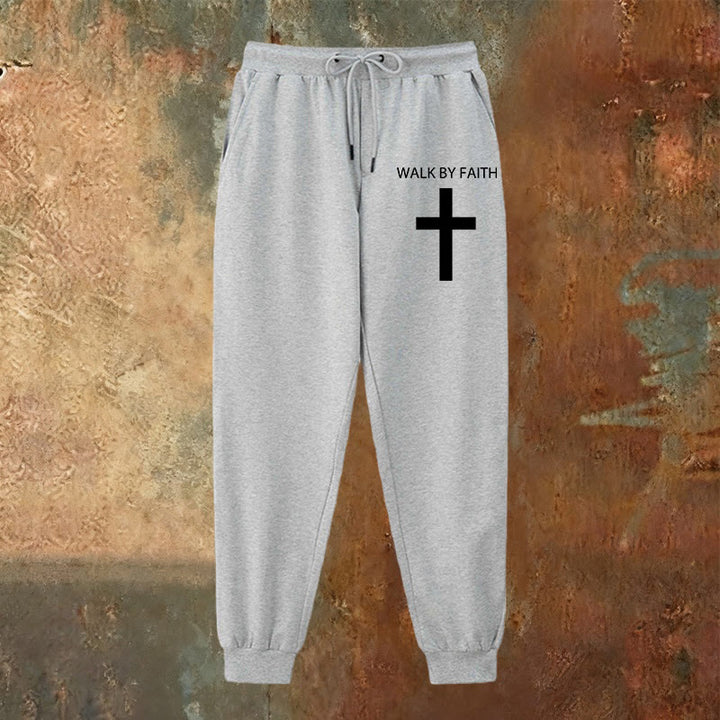 Pantaloni della tuta Walk by Faith di Christianartworkshop Revival Streetwear: croce sulla gamba laterale - image 11