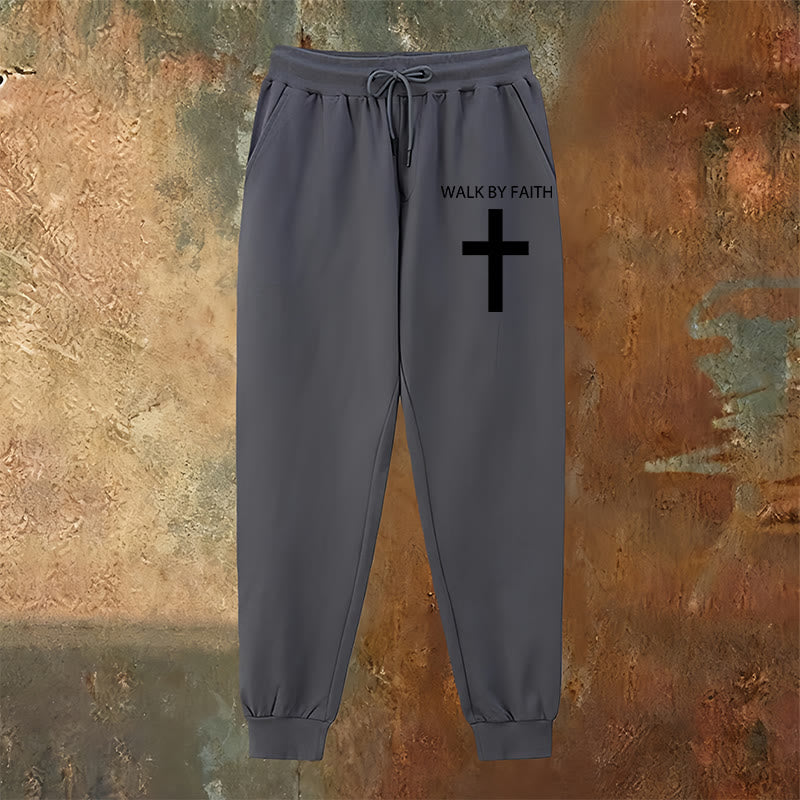 Pantaloni della tuta Walk by Faith di Christianartworkshop Revival Streetwear: croce sulla gamba laterale - image 15