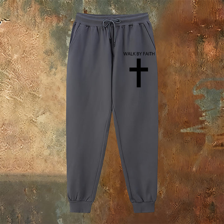 Pantaloni della tuta Walk by Faith di Christianartworkshop Revival Streetwear: croce sulla gamba laterale - image 15