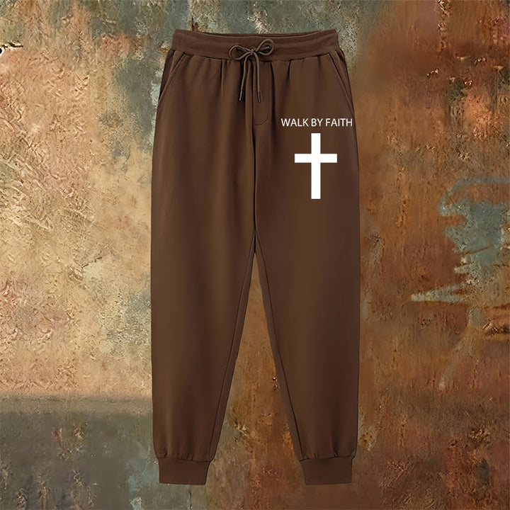 Pantaloni della tuta Walk by Faith di Christianartworkshop Revival Streetwear: croce sulla gamba laterale - image 19