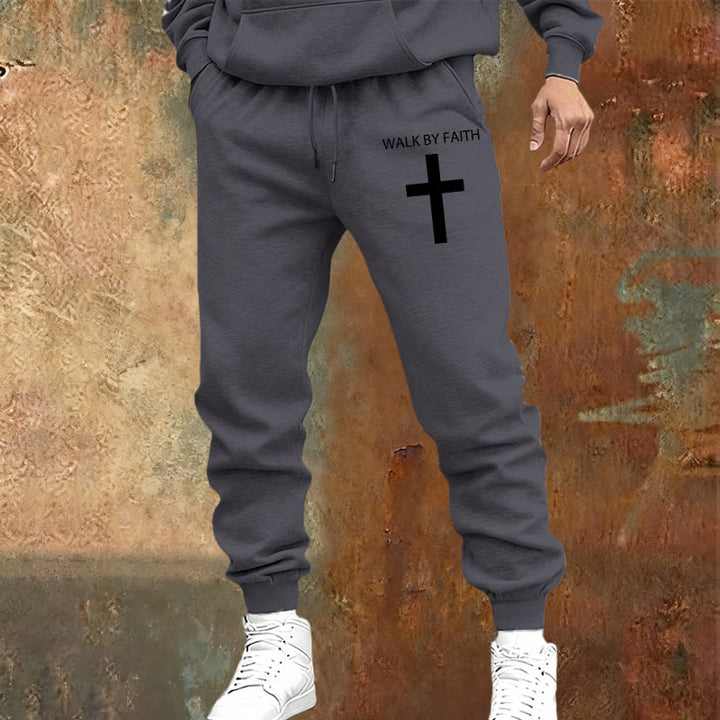 Pantaloni della tuta Walk by Faith di Christianartworkshop Revival Streetwear: croce sulla gamba laterale - image 14