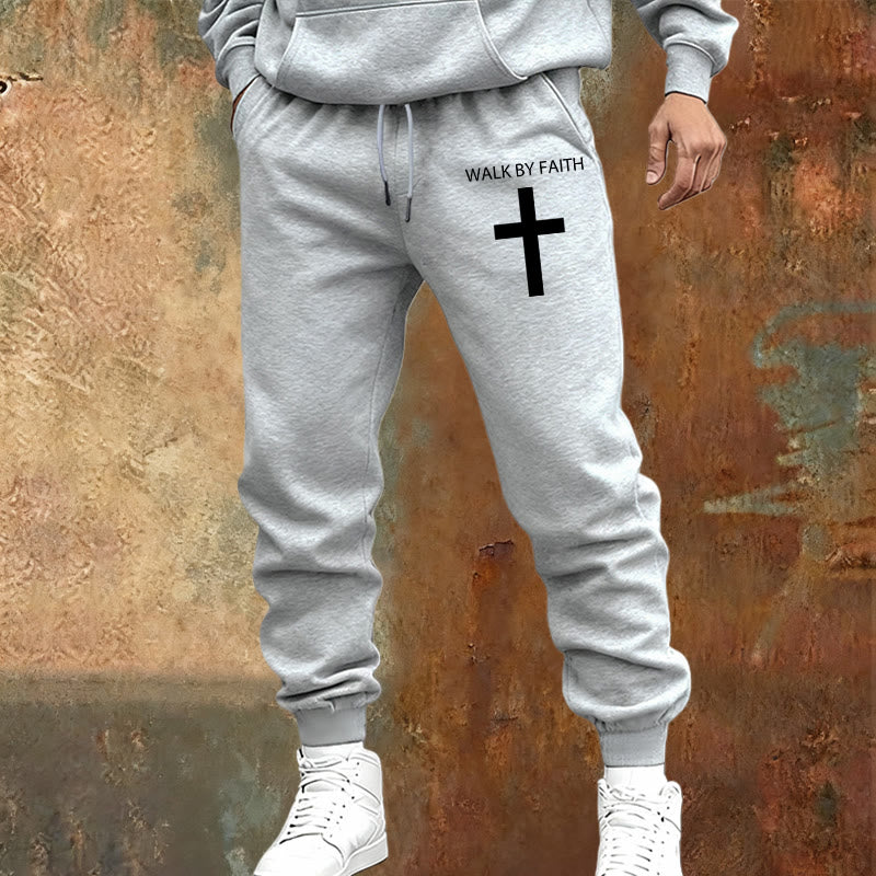 Pantaloni della tuta Walk by Faith di Christianartworkshop Revival Streetwear: croce sulla gamba laterale - image 10