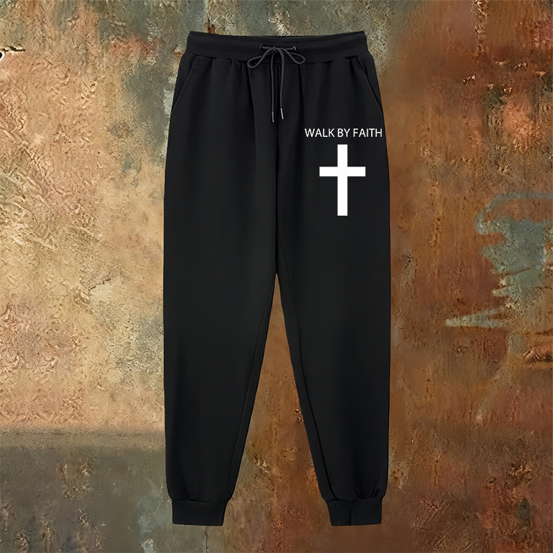Pantaloni della tuta Walk by Faith di Christianartworkshop Revival Streetwear: croce sulla gamba laterale - image 2
