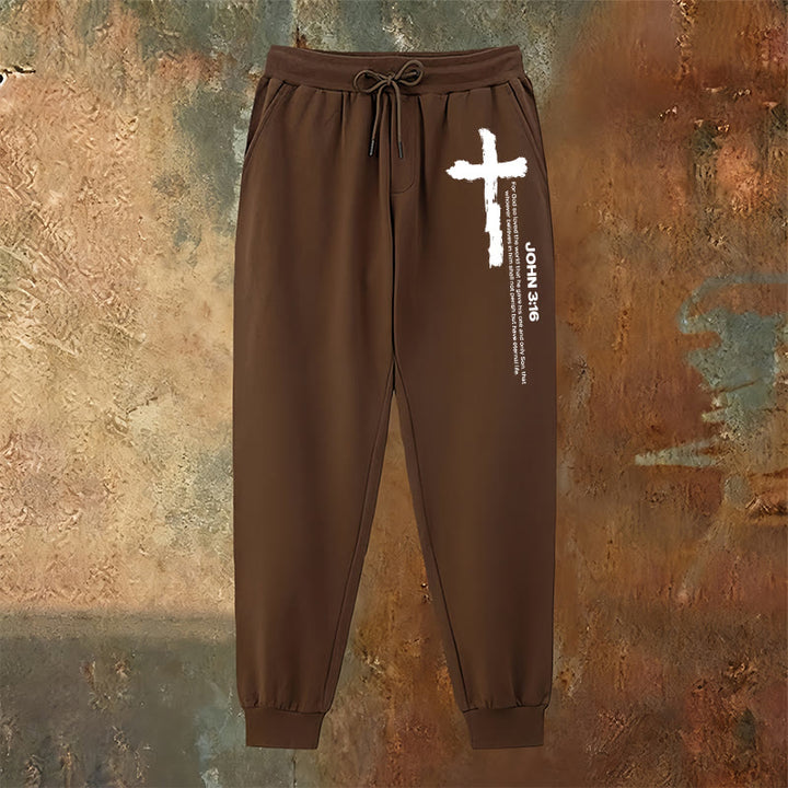 Christianartworkshop Giovanni 3:16 Dichiarazione Pennello Croce Scrittura Pantaloni della tuta: Cammina il Vangelo - image 18