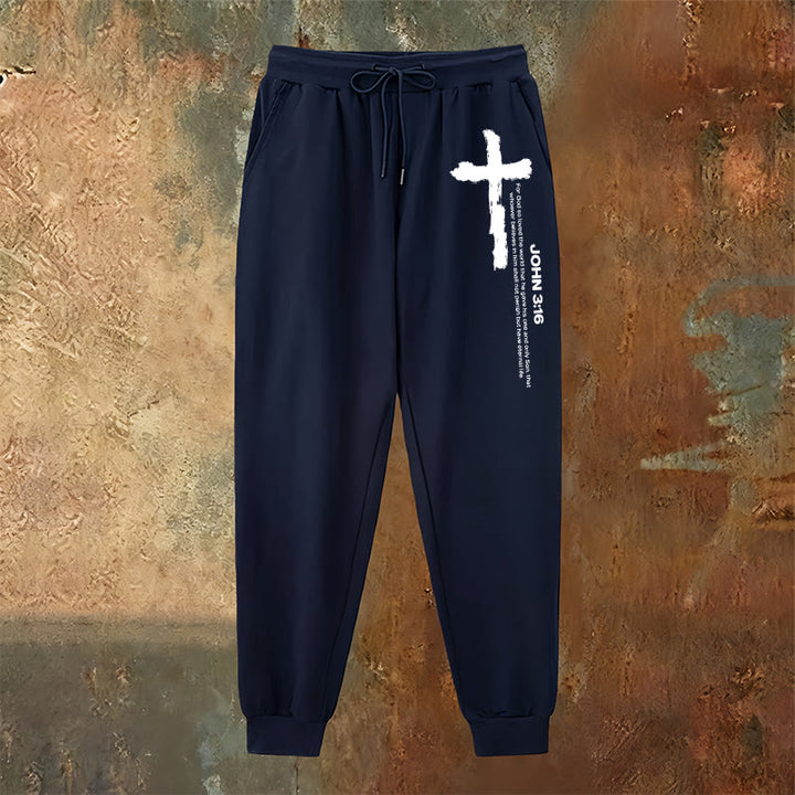 Christianartworkshop Giovanni 3:16 Dichiarazione Pennello Croce Scrittura Pantaloni della tuta: Cammina il Vangelo - image 10