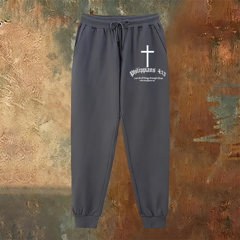 Christianartworkshop Filippesi 4:13 Pantaloni della tuta delle Scritture: Tutte le cose per mezzo di Cristo - image 18