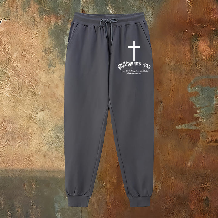Christianartworkshop Filippesi 4:13 Pantaloni della tuta delle Scritture: Tutte le cose per mezzo di Cristo - image 18