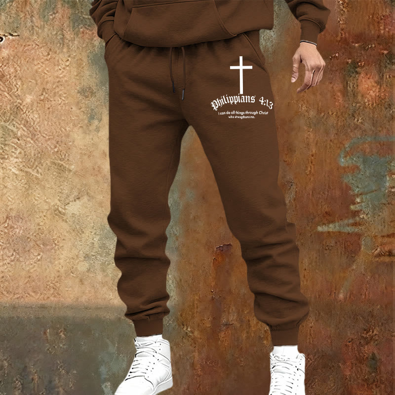 Christianartworkshop Filippesi 4:13 Pantaloni della tuta delle Scritture: Tutte le cose per mezzo di Cristo - image 1