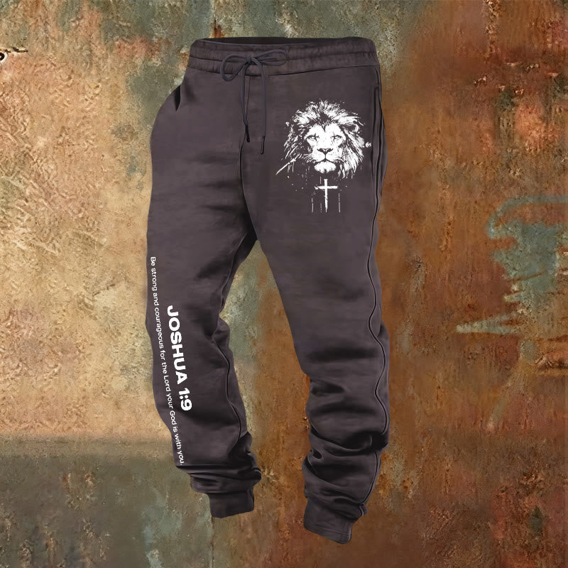 Pantaloni della tuta del Leone di Giuda Christianartworkshop : versetto di Giosuè 1:9 in carboncino - Grigio scuro - 2XL - image 20