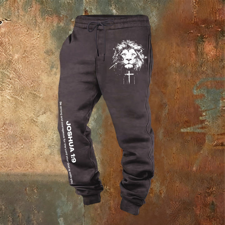 Pantaloni della tuta del Leone di Giuda Christianartworkshop : versetto di Giosuè 1:9 in carboncino - Grigio scuro - 2XL - image 20
