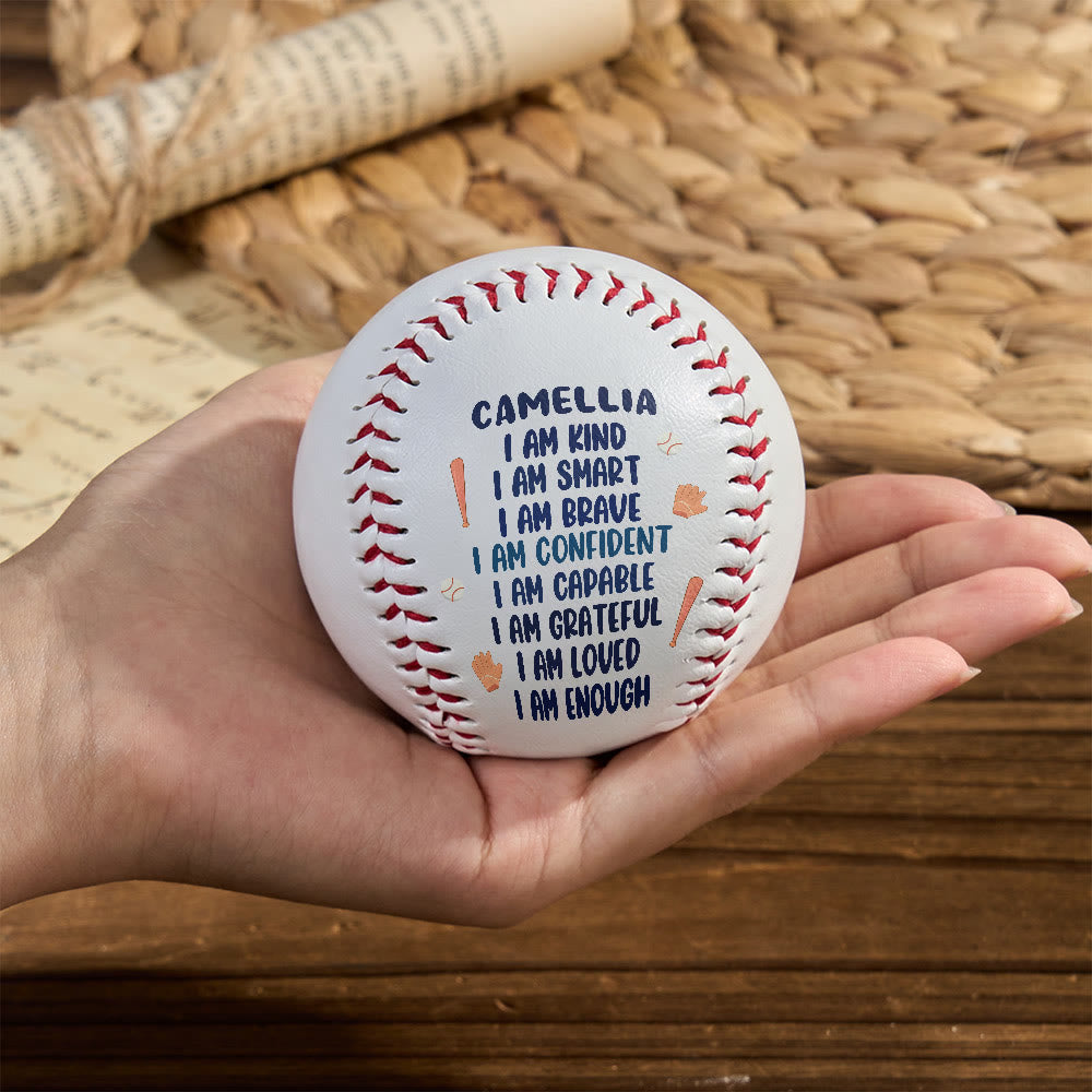 Christianartworkshop Divine Worth Baseball: Nome personalizzato e affermazioni "Io sono" per l'identità data da Dio - image 1