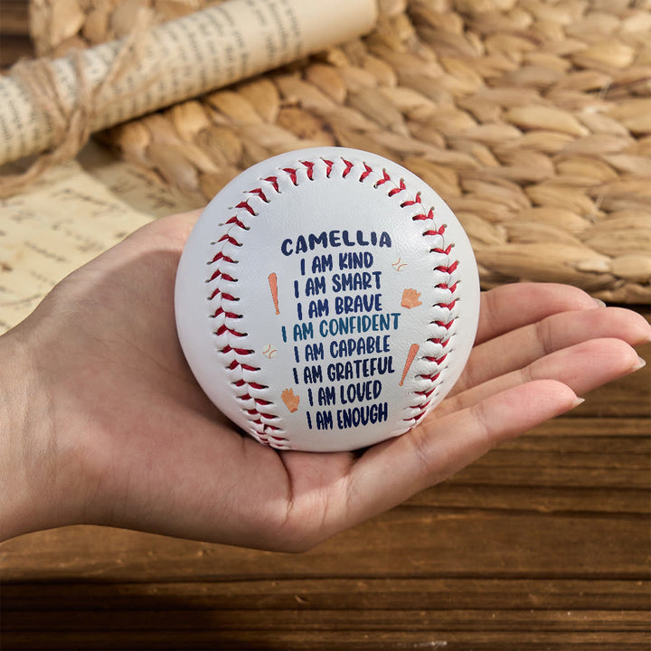 Christianartworkshop Divine Worth Baseball: Nome personalizzato e affermazioni "Io sono" per l'identità data da Dio - image 1