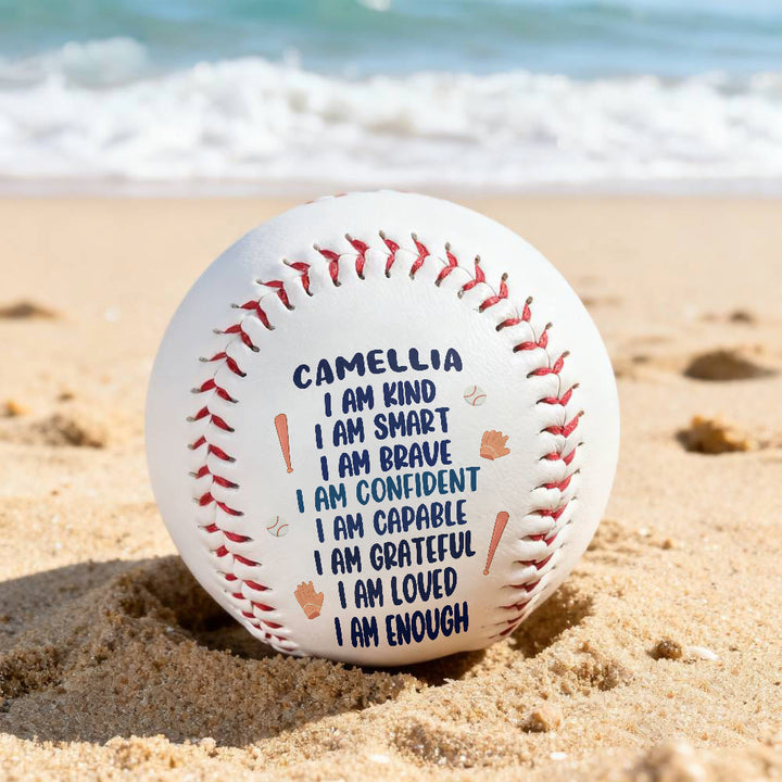 Christianartworkshop Divine Worth Baseball: Nome personalizzato e affermazioni "Io sono" per l'identità data da Dio - image 3