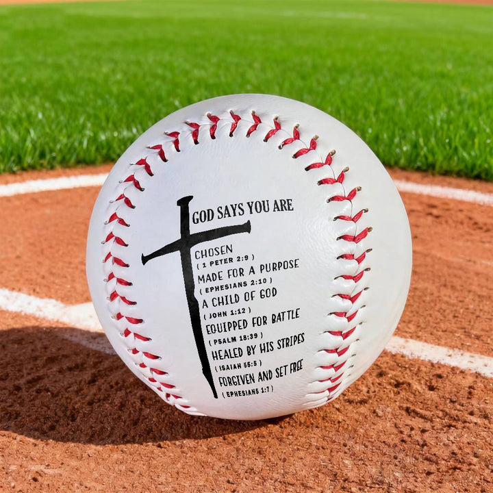 Christianartworkshop Promemoria quotidiano sulla fede Baseball: Dio dice che sei Scrittura e emblema della croce - image 3