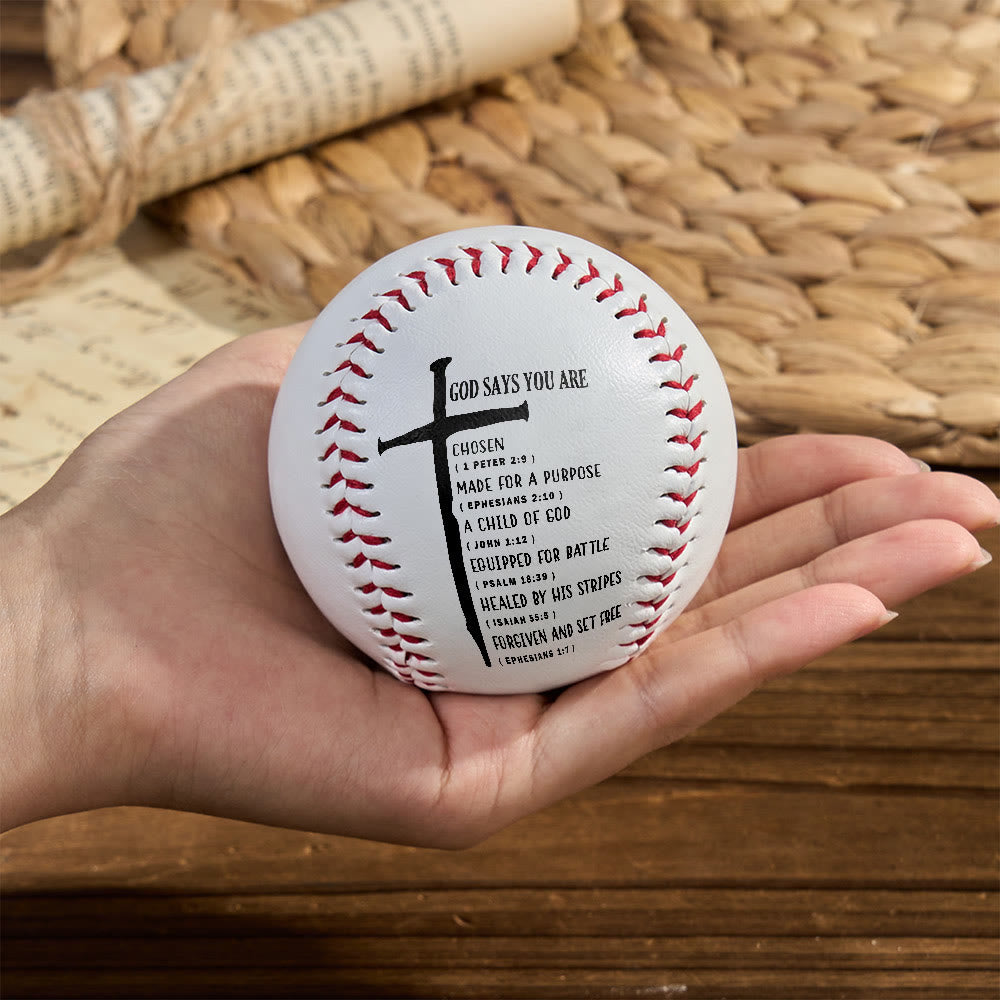 Christianartworkshop Promemoria quotidiano sulla fede Baseball: Dio dice che sei Scrittura e emblema della croce - image 5