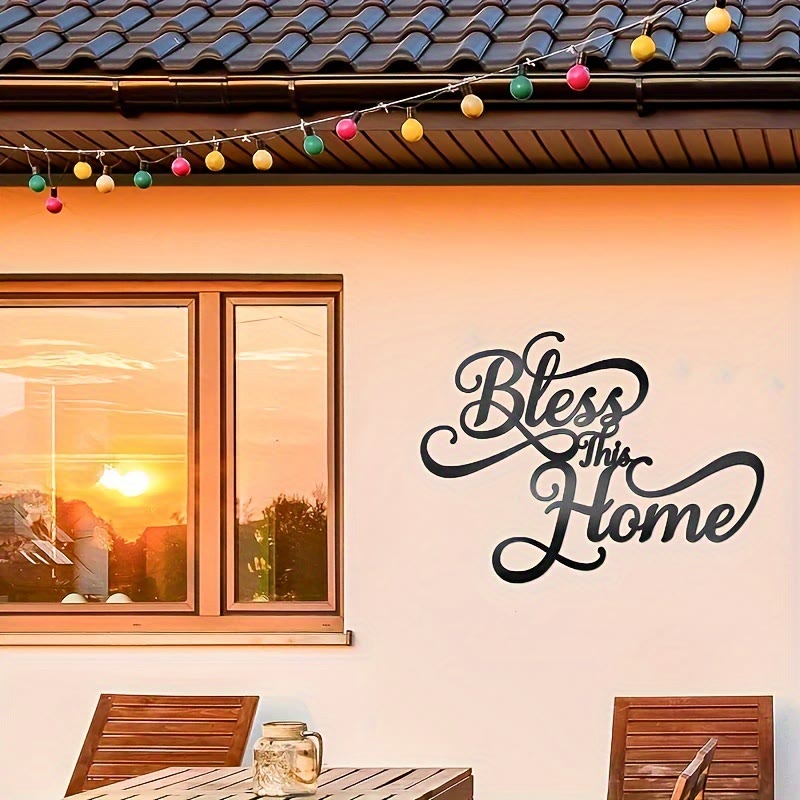 Christianartworkshop Bless This Home Decorazione da parete in metallo: fede semplice, grazia infinita - image 1