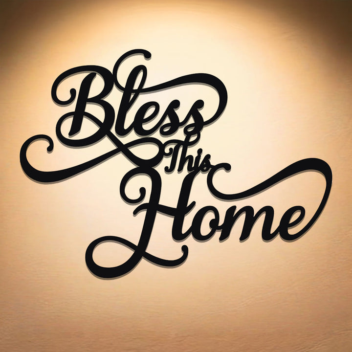 Decorazione murale in metallo "Bless This Home" Christianartworkshop : Fede semplice, grazia infinita. - 15,75''*12,33''/40*31,33 cm - image 0