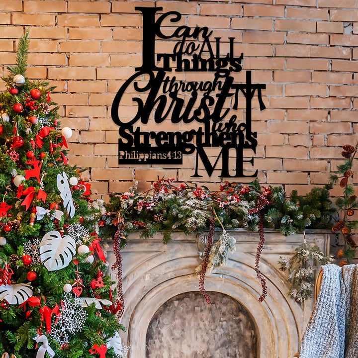 Christianartworkshop Decorazione murale in metallo "Per mezzo di Cristo che mi rafforza": ispirata a Filippesi 4:13 - image 2
