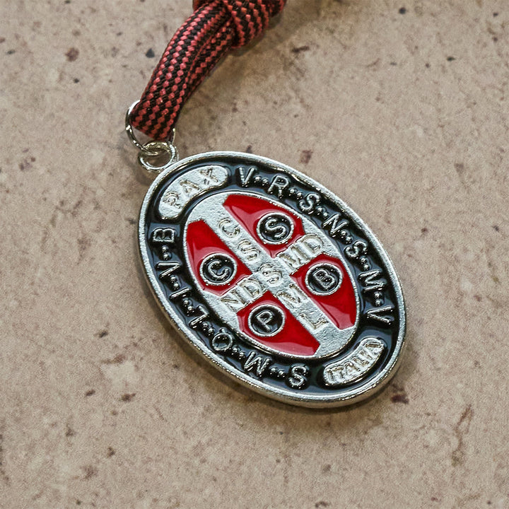 Christianartworkshop Faith Defender Rosario tascabile in paracord con San Benedetto: Scudo di Cristo - image 4