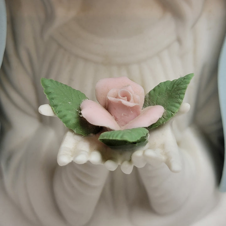 Christianartworkshop Madonna in preghiera, ornamento da tavolo illuminato: fede serena per uno spazio devozionale - image 5