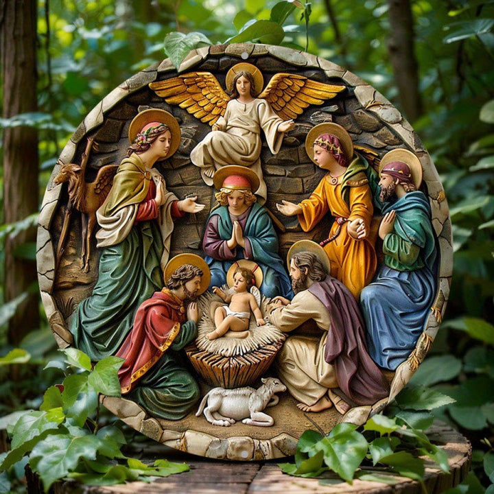 Christianartworkshop Sacra Famiglia e Natività di Animali Decorazioni da Appendere per la Fede - Vita Piena - Presepe-3 - image 2