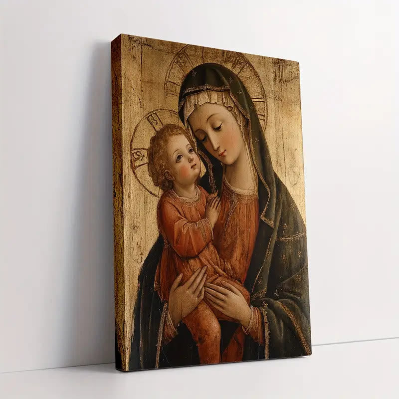 Christianartworkshop Stampe artistiche sacre della Madonna col Bambino: tenerezza celeste per angoli di preghiera - image 1