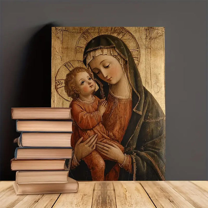 Christianartworkshop Stampe artistiche sacre della Madonna col Bambino: tenerezza celeste per angoli di preghiera - image 2