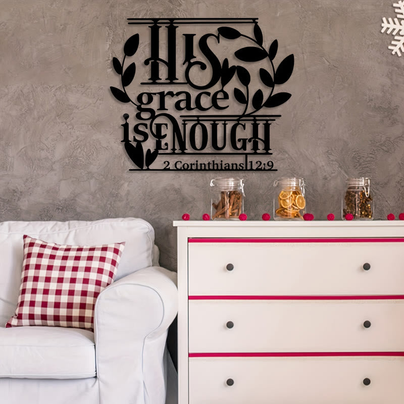 Christianartworkshop Regalo di Fede Decorazione da Parete in Metallo: La Sua Grazia è Basta e 2 Corinzi 12:9 - image 2