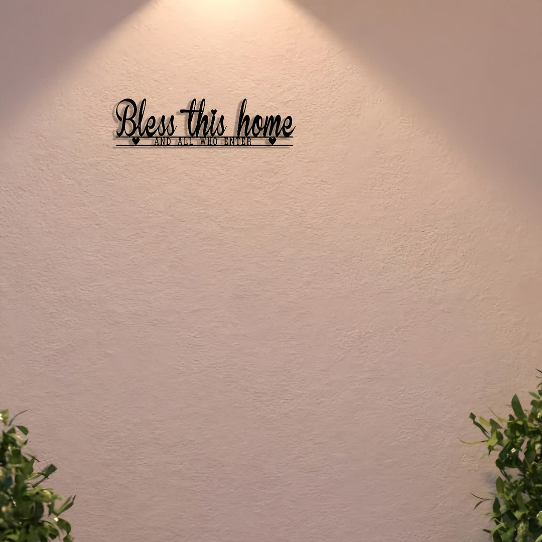 Christianartworkshop Decorazione murale in metallo "Bless This Home": Benedizione divina e calore fedele - image 6