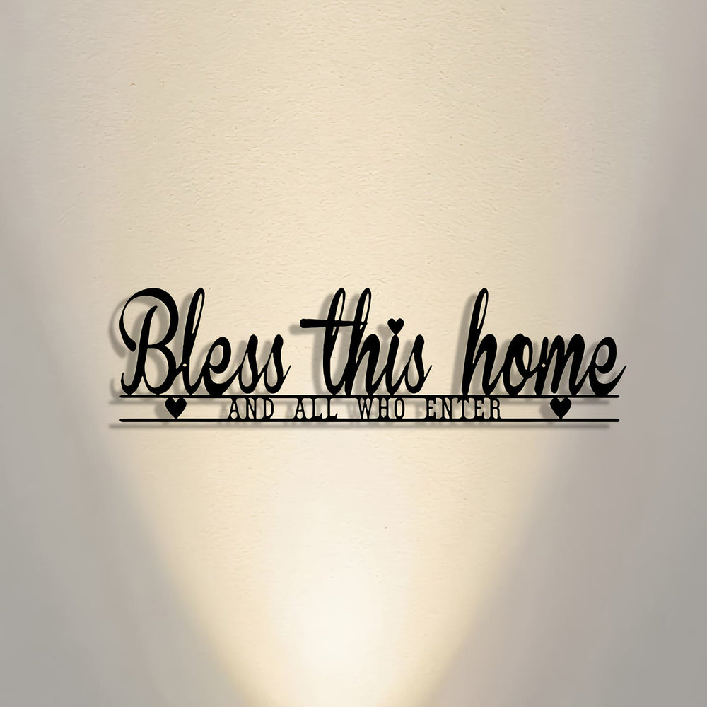 Christianartworkshop Decorazione murale in metallo "Bless This Home": Benedizione divina e calore fedele - image 1