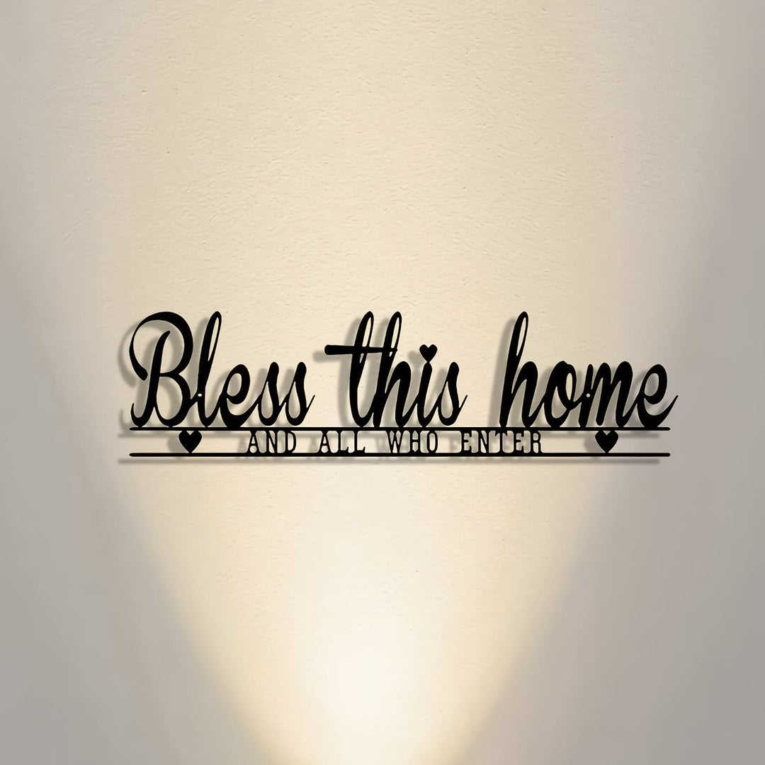 Christianartworkshop Decorazione murale in metallo "Bless This Home": Benedizione divina e calore fedele - image 1