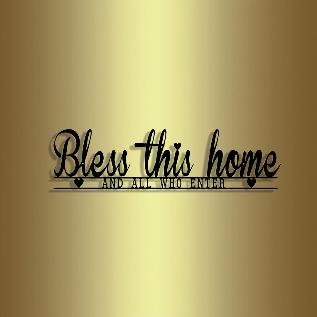 Christianartworkshop Decorazione murale in metallo "Bless This Home": Benedizione divina e calore fedele - image 5