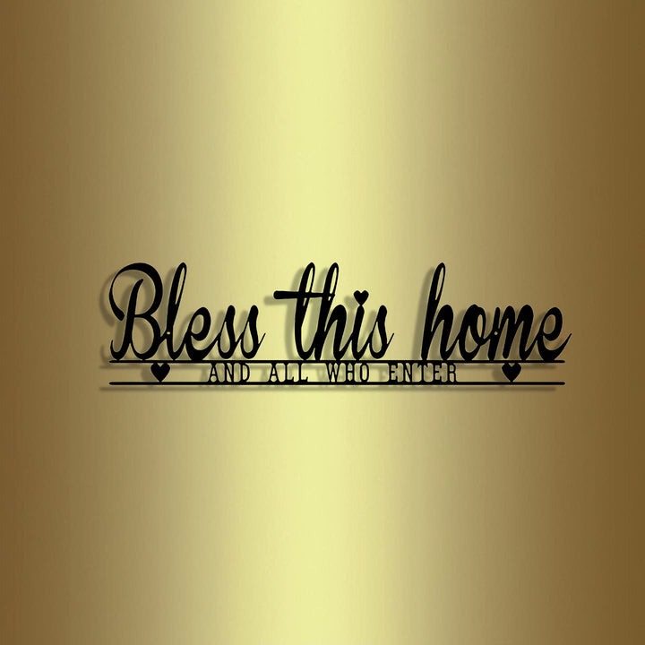 Christianartworkshop Decorazione murale in metallo "Bless This Home": Benedizione divina e calore fedele - image 5