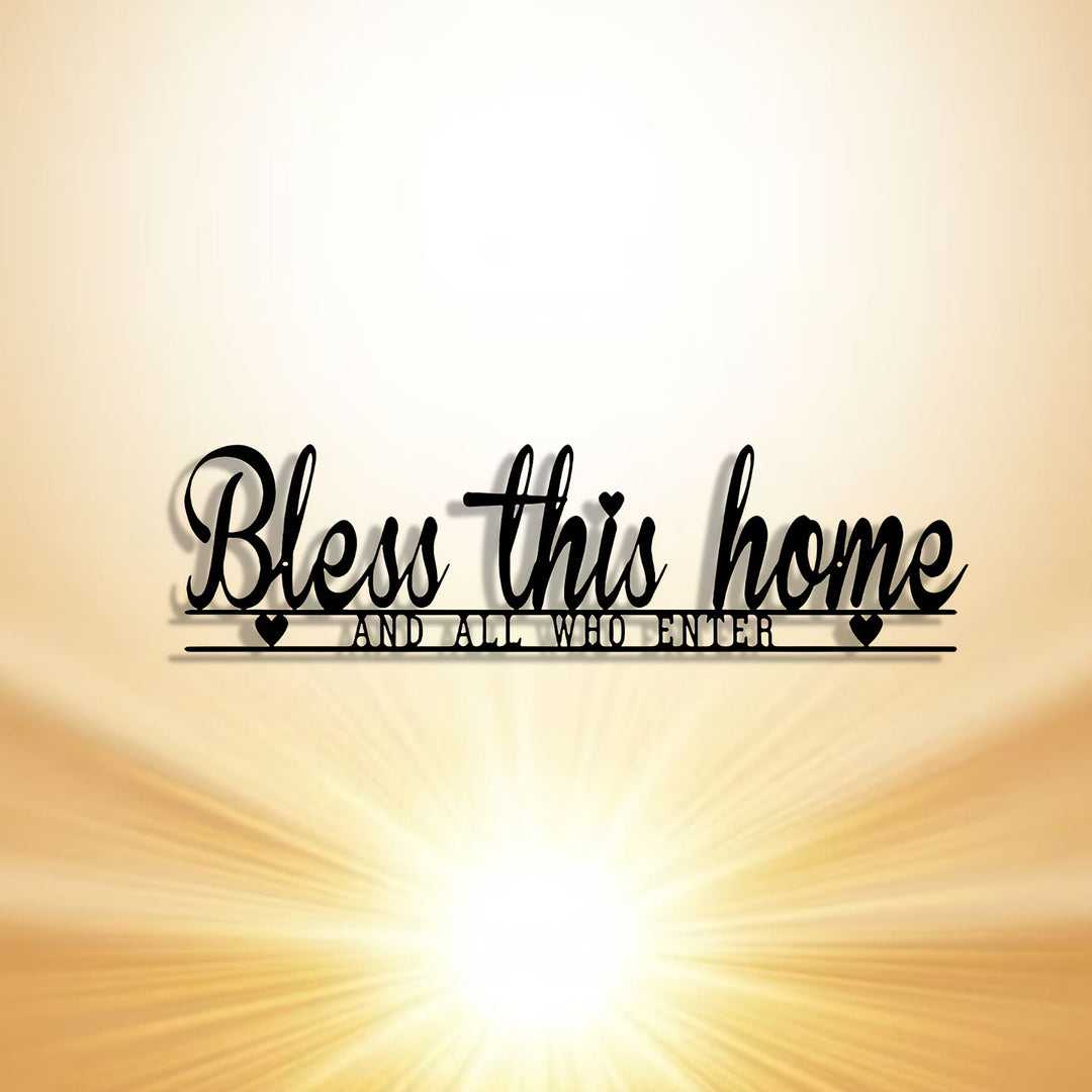 Christianartworkshop Decorazione murale in metallo "Bless This Home": Benedizione divina e calore fedele - image 4